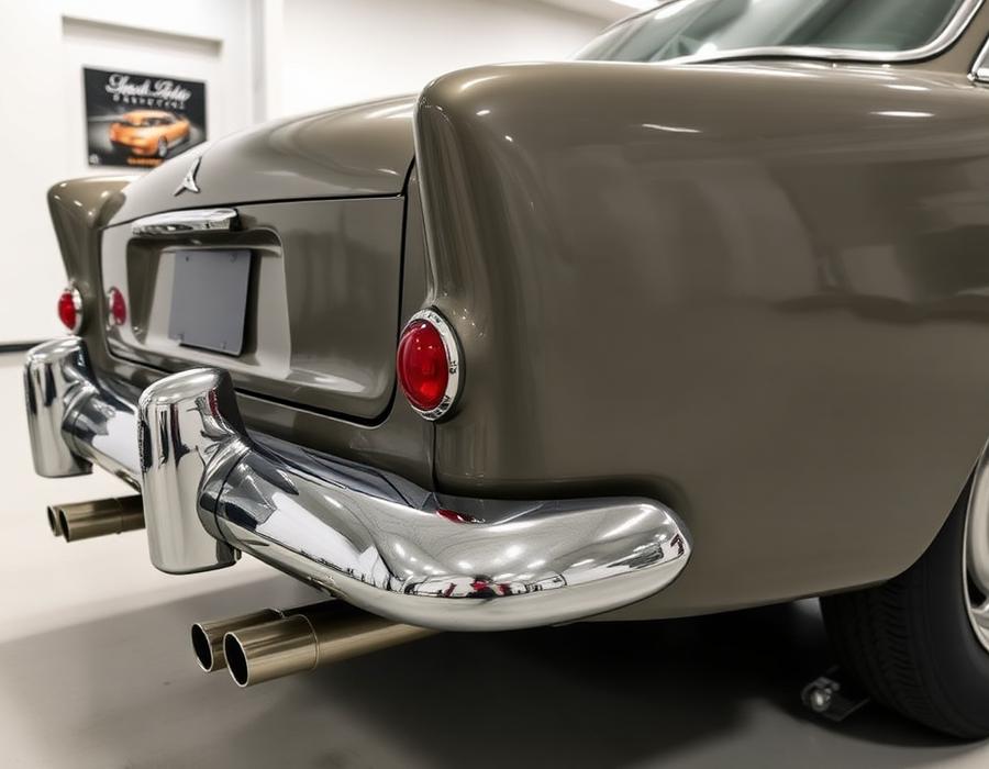 Smooth repainted rear bumper after repair